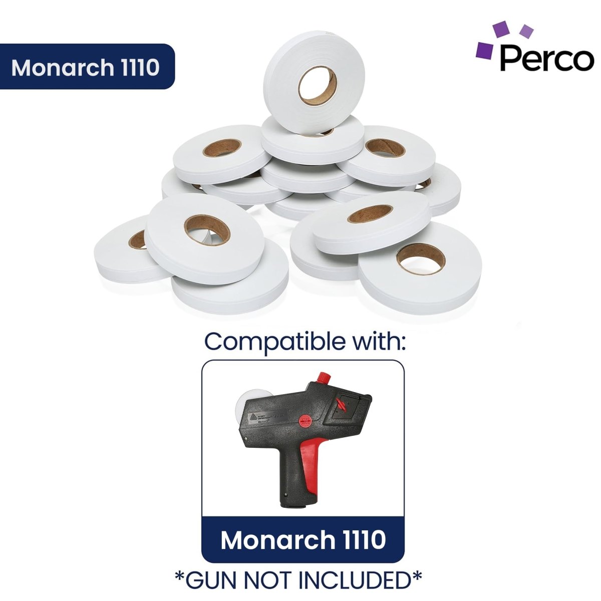 Perco Price Labels for Monarch 1110 - White 1 Sleeve / 16 Rolls / 17000 Blank Pricing Labels