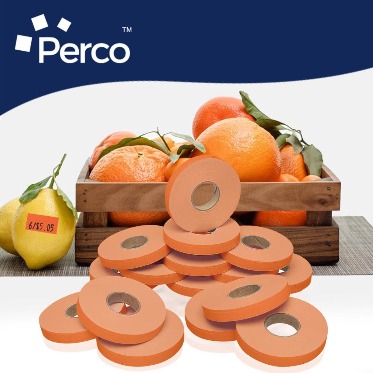 Perco Price Labels for Monarch 1110 - Fluorescent Red 4 Sleeves / 64 Rolls / 68000 Blank Pricing Labels