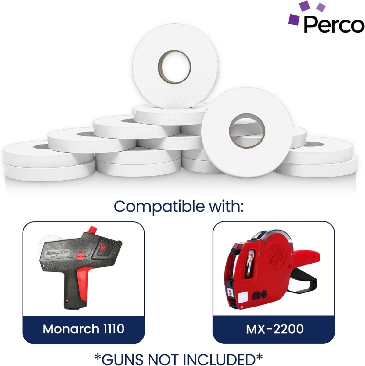 Perco Price Labels for Monarch 1110 - 1 Sleeve / 16 Rolls / 17000 Blank Pricing Labels