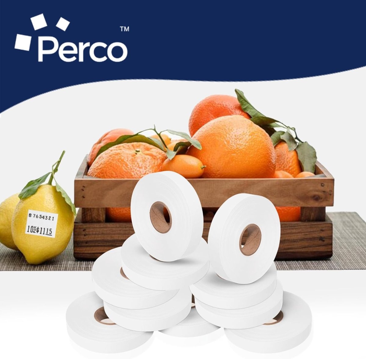 Perco Price Labels for Monarch 1115 - White Case of 10 Sleeves / 100 Rolls / 150000 Blank Pricing Labels