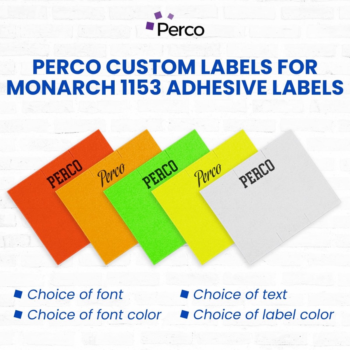 Perco Price Labels for Monarch 1153 - Custom Case of 16 Sleeves / 96 Rolls / 96000 Blank Pricing Labels