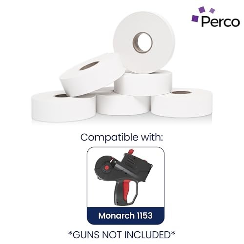 Perco Price Labels for Monarch 1153 - White 1 Sleeve / 6 Rolls / 6000 Blank Pricing Labels