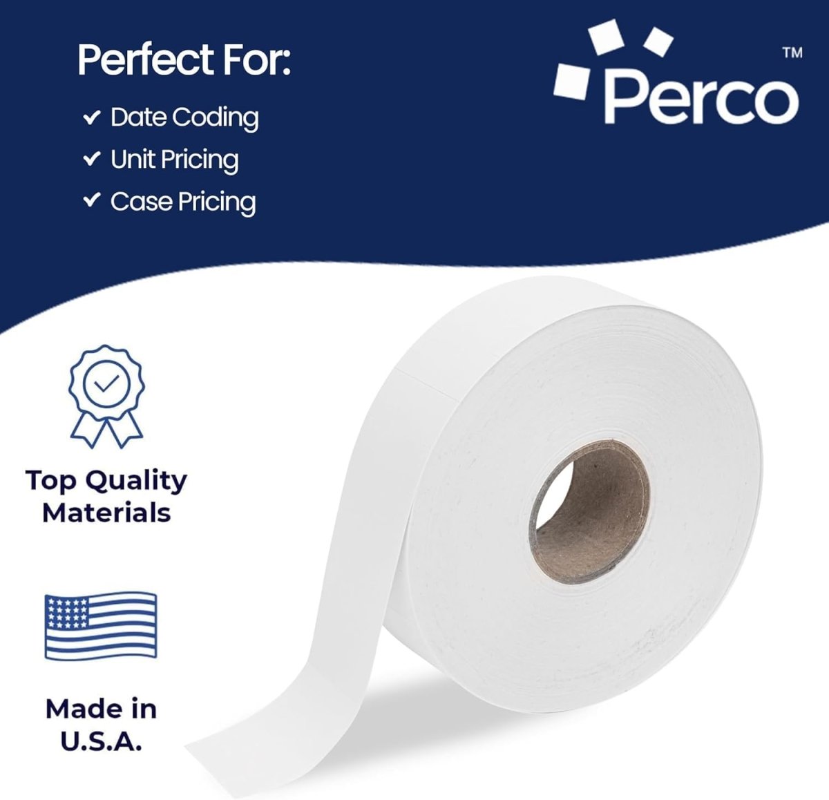 Perco Price Labels for Monarch 1153 - White 8 Sleeve / 48 Rolls / 48000 Blank Pricing Labels