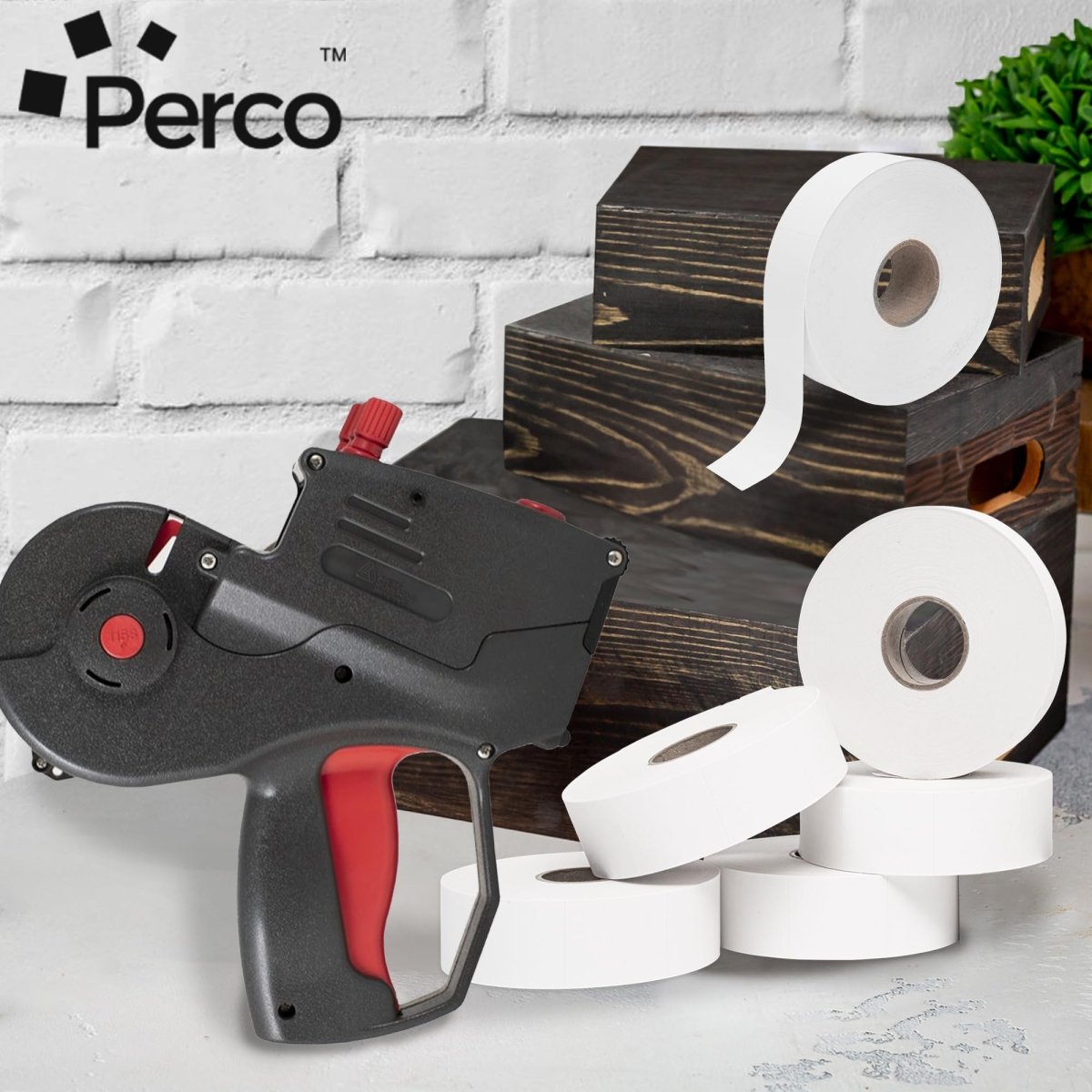 Perco Price Labels for Monarch 1153 - White Case of 16 Sleeves / 96 Rolls / 96000 Blank Pricing Labels