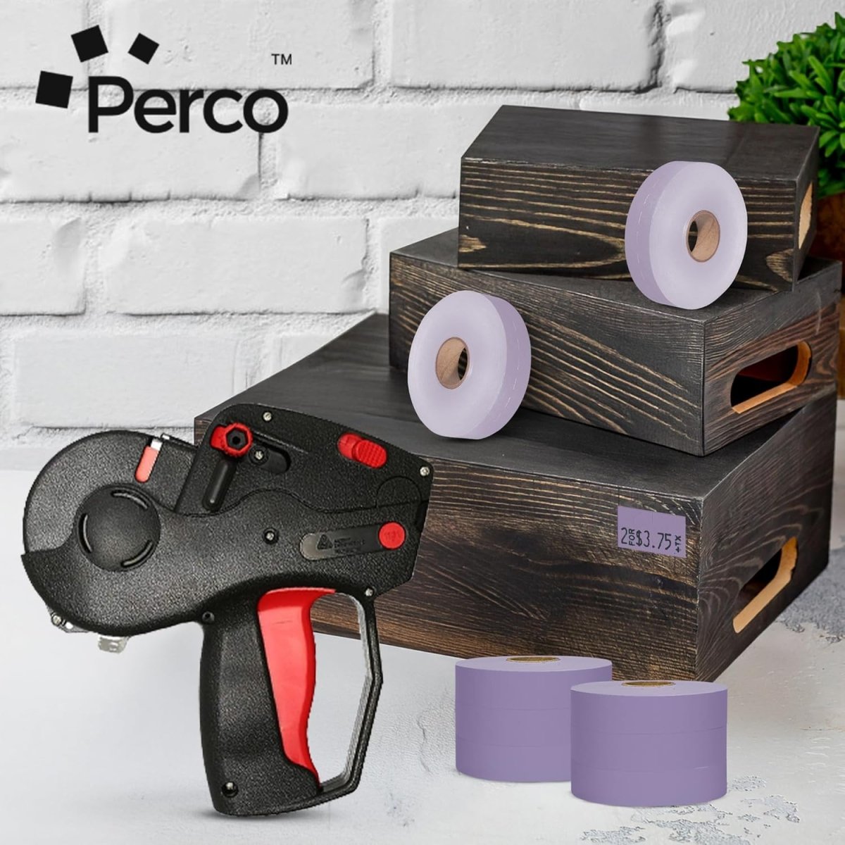 Perco Pricing Labeler Labels For Monarch 1131 - Lavender Case of 8 Sleeves / 64 Rolls / 160000 Blank Pricing Labels