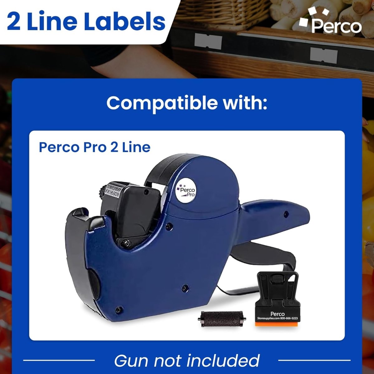 Perco Pro 2 - Line Labels - Custom 1 Sleeve / 8 Rolls / 6000 Blank Pricing Labels