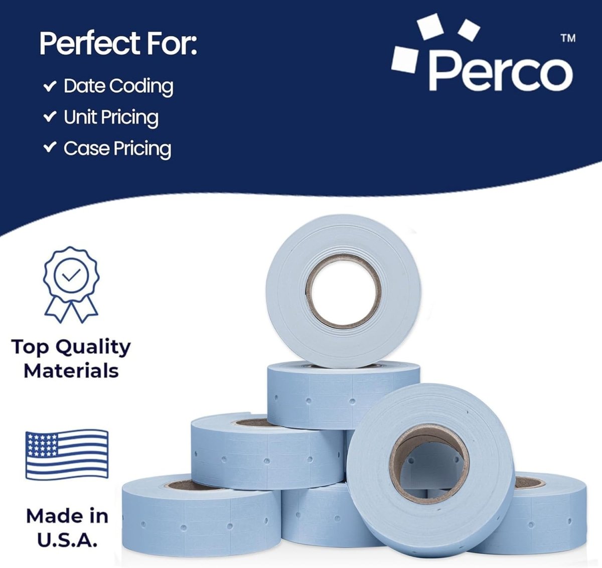 Perco Pro 2 - Line Labels - White 1 Sleeve / 8 Rolls / 6000 Blank Pricing Labels