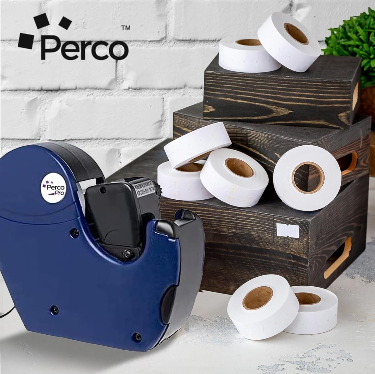 Perco Pro 2 - Line Labels - White Case of 10 Sleeves / 64 Rolls / 60000 Blank Pricing Labels