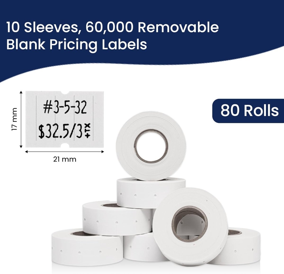 Perco Pro 2 - Line Labels - Lavender Case of 10 Sleeves / 64 Rolls / 60000 Blank Pricing Labels
