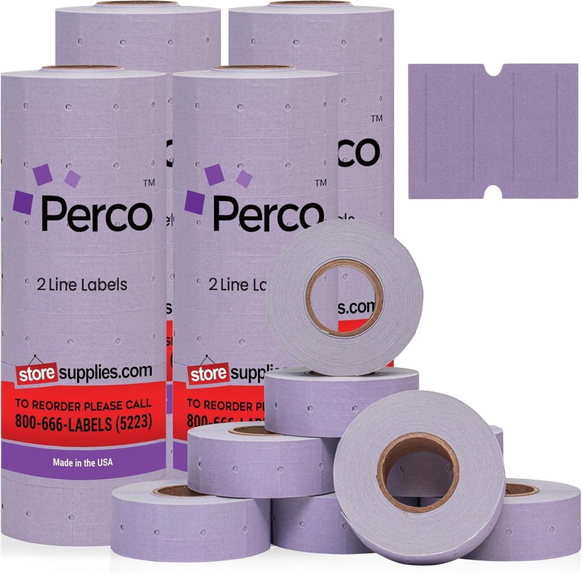Perco Pro 2 - Line Labels - Lavender Package of 4 Sleeves / 32 Rolls / 24000 Blank Pricing Labels