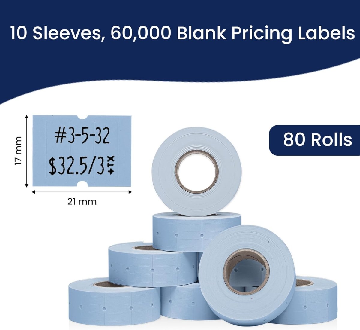 Perco Pro 2 - Line Labels - White 1 Sleeve / 8 Rolls / 6000 Blank Pricing Labels