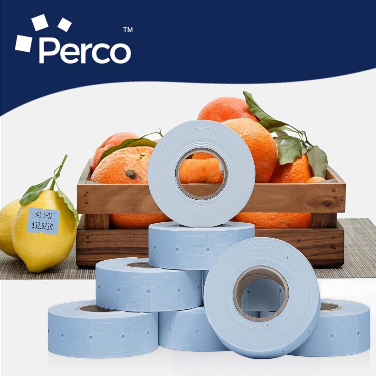 Perco Pro 2 - Line Labels - White 1 Sleeve / 8 Rolls / 6000 Blank Pricing Labels