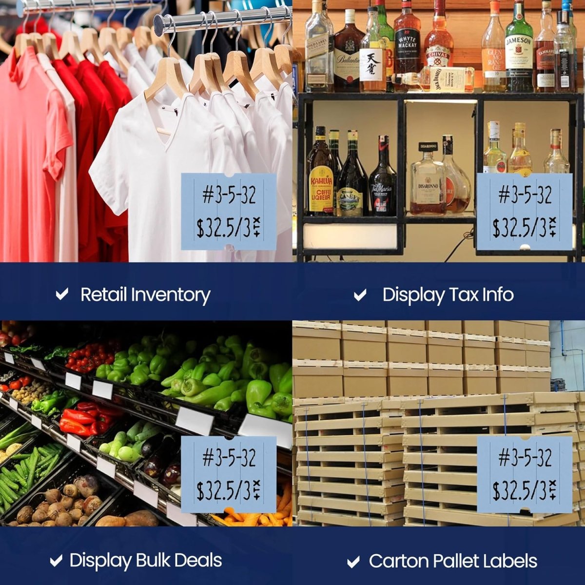 Perco Pro 2 - Line Labels - White 1 Sleeve / 8 Rolls / 6000 Blank Pricing Labels