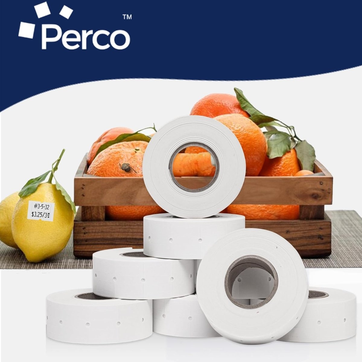 Perco Pro 2 - Line Labels - White 1 Sleeve / 8 Rolls / 6000 Blank Pricing Labels