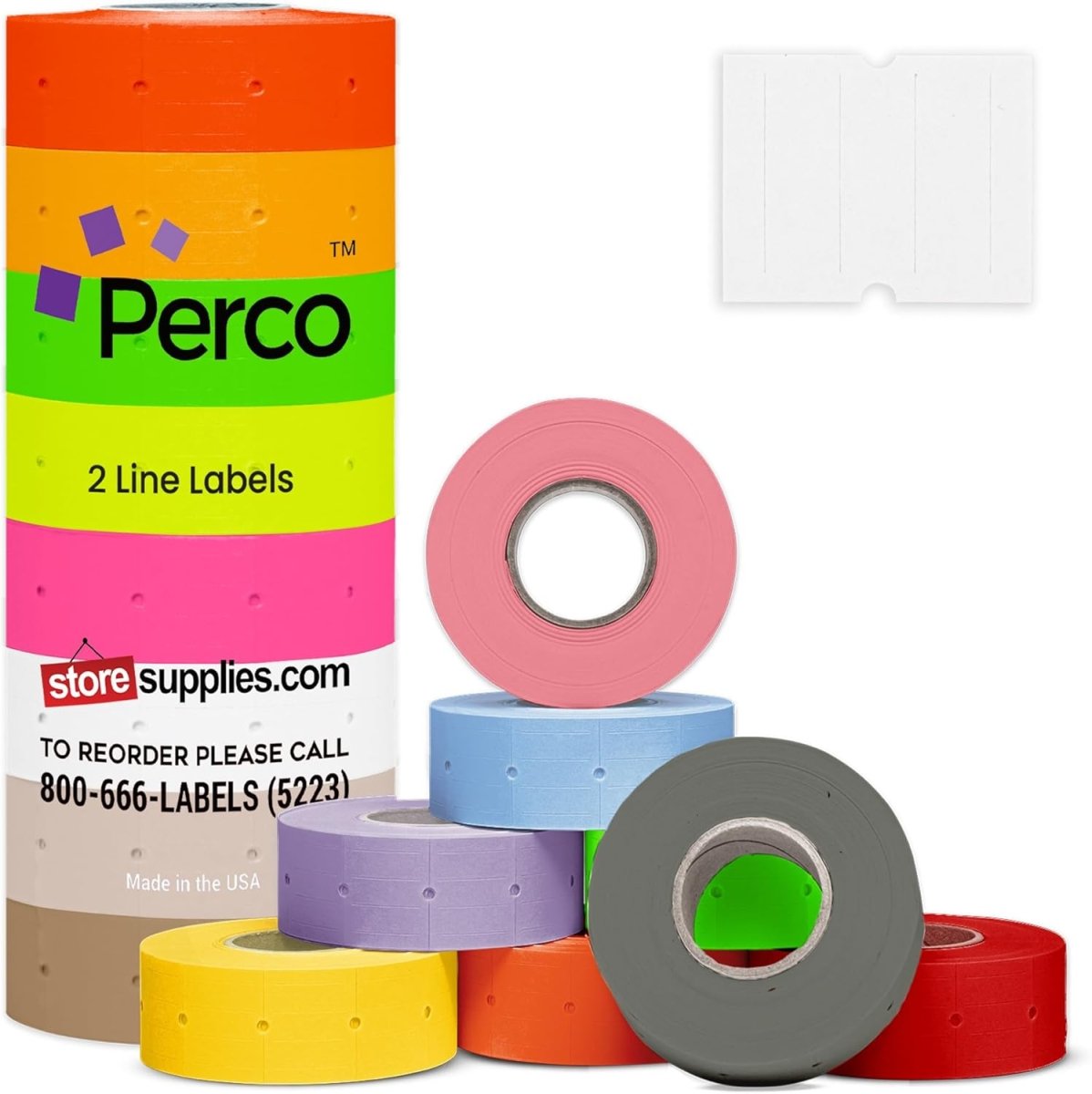 Perco Pro 2 Line Labels - Compatible with compatible_with_product_page | Color: Custom | Quantity: 10 Sleeves | Adhesive: global.AdhesiveType | SKU: Custom-Label-Parco2Line-10 | - shop_