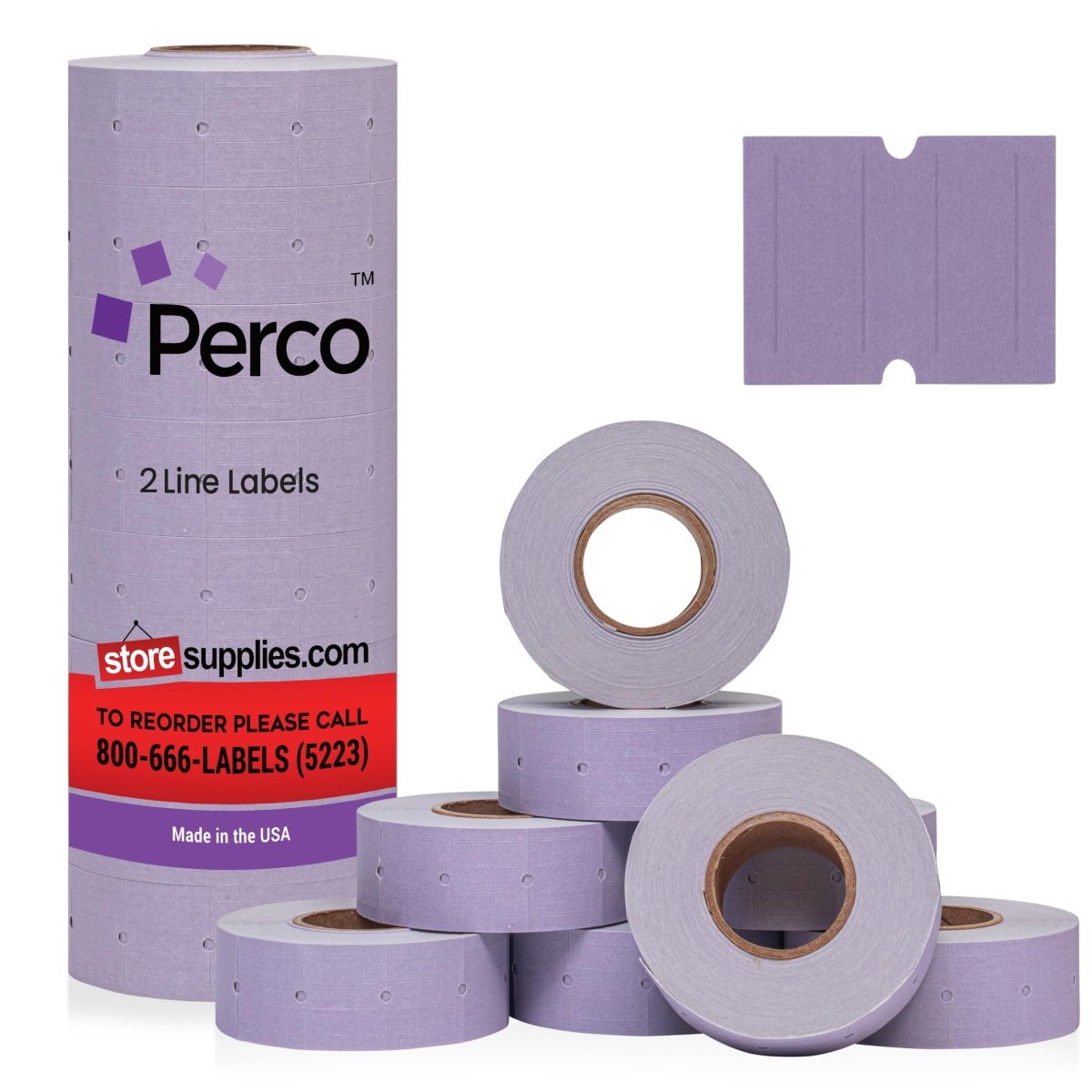 Perco Pro 2 - Line Labels - Lavender 1 Sleeve / 8 Rolls / 6000 Blank Pricing Labels