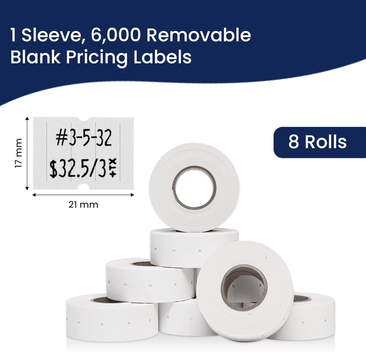 Perco Pro 2 - Line Labels - Lavender Case of 10 Sleeves / 64 Rolls / 60000 Blank Pricing Labels