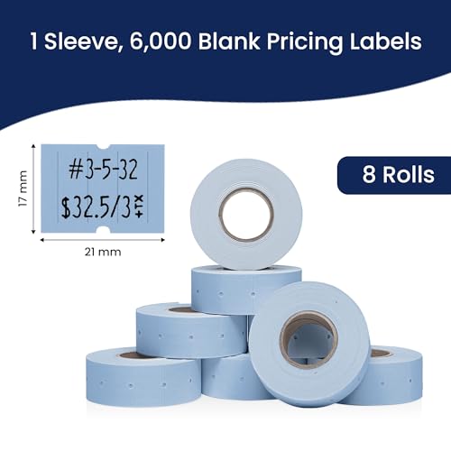 Perco Pro 2 - Line Labels - Blue 1 Sleeve / 8 Rolls / 6000 Blank Pricing Labels