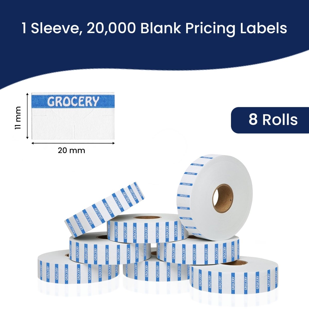 Perco Reverse Print Price Labels for Monarch 1131 - 1 Sleeve 1 Sleeve / 8 Rolls / 8000 Grocery Pricing Labels