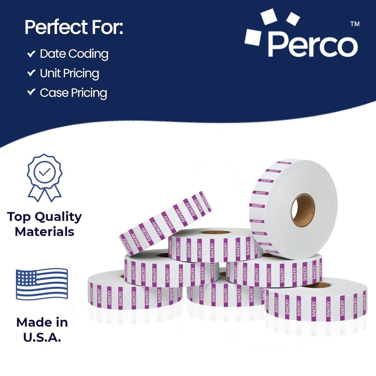 Perco Reverse Print Price Labels for Monarch 1131 - 1 Sleeve 1 Sleeve / 8 Rolls / 8000 Bakery Pricing Labels