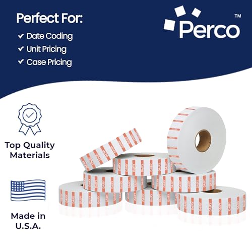 Perco Reverse Print Price Labels for Monarch 1131 - 1 Sleeve 1 Sleeve / 8 Rolls / 8000 Dairy Pricing Labels