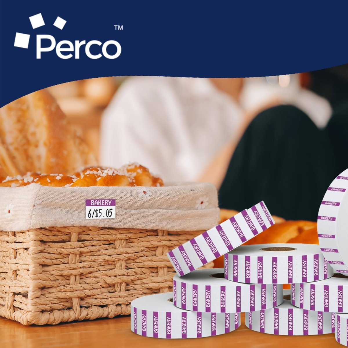 Perco Reverse Print Price Labels for Monarch 1131 - 1 Sleeve 1 Sleeve / 8 Rolls / 8000 Bakery Pricing Labels