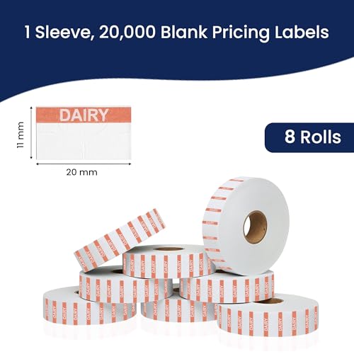 Perco Reverse Print Price Labels for Monarch 1131 - 1 Sleeve 1 Sleeve / 8 Rolls / 8000 Dairy Pricing Labels