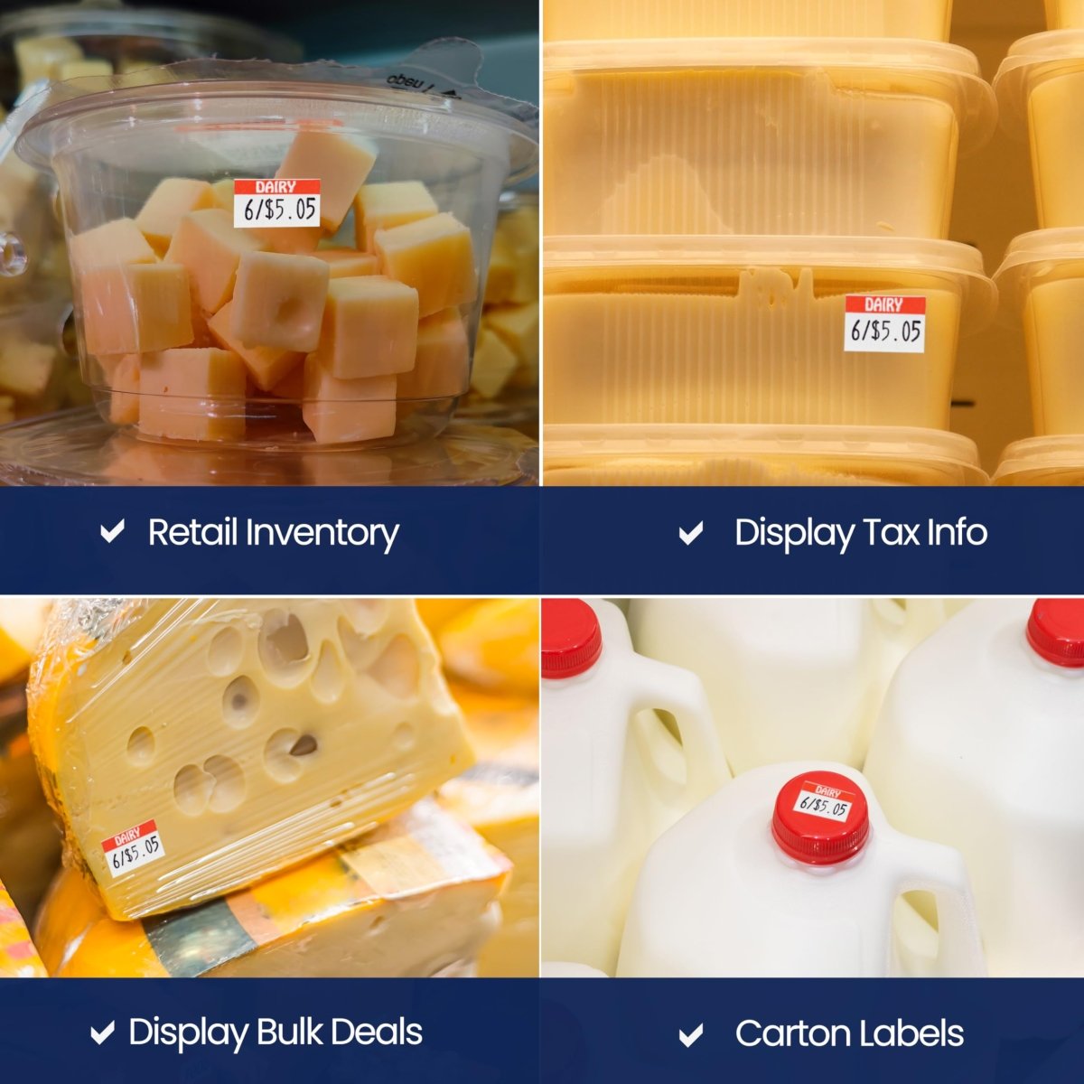 Perco Reverse Print Pricing Labels for Monarch 1110 - Dairy 1 Sleeve / 16 Rolls / 17000 Reverse Print Pricing Labels