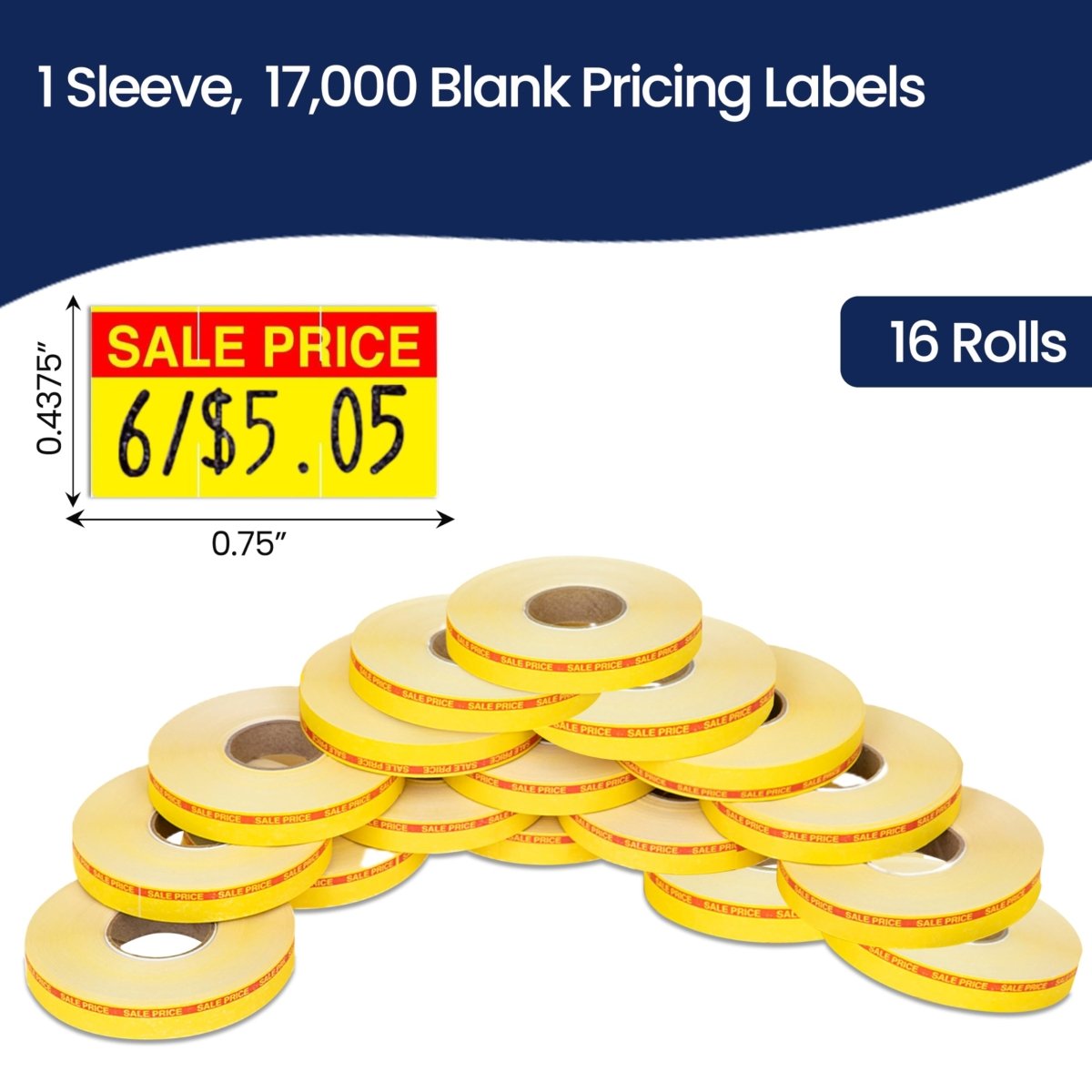 Perco Reverse Print Pricing Labels for Monarch 1110 - Sale 1 Sleeve / 16 Rolls / 17000 Reverse Print Pricing Labels