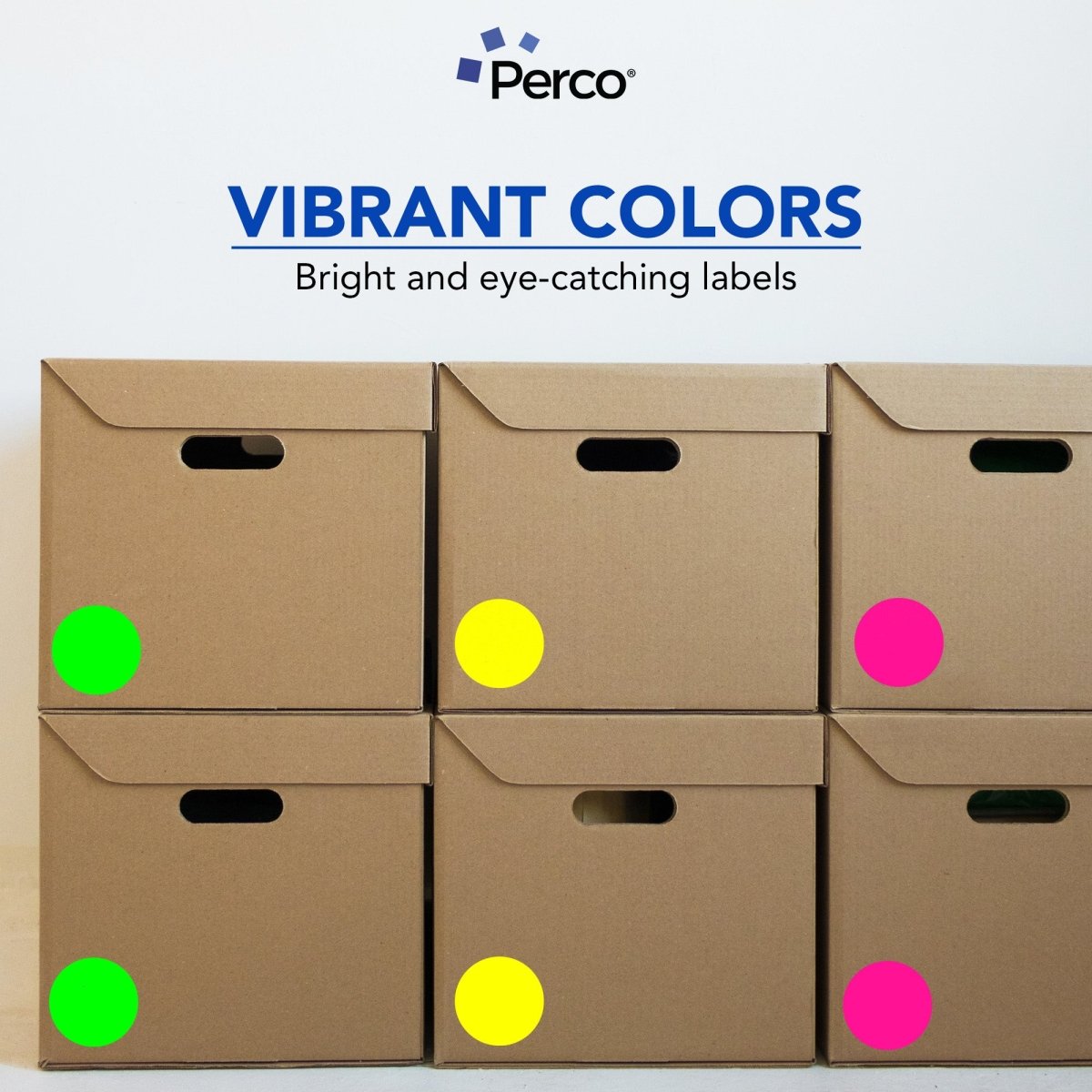 Perco Round Dot Sticker Labels - Permanent Adhesive, 0.5 to 4 Inch, 3 - Roll & 10 - Roll Packs - 3 Inch 10 Rolls