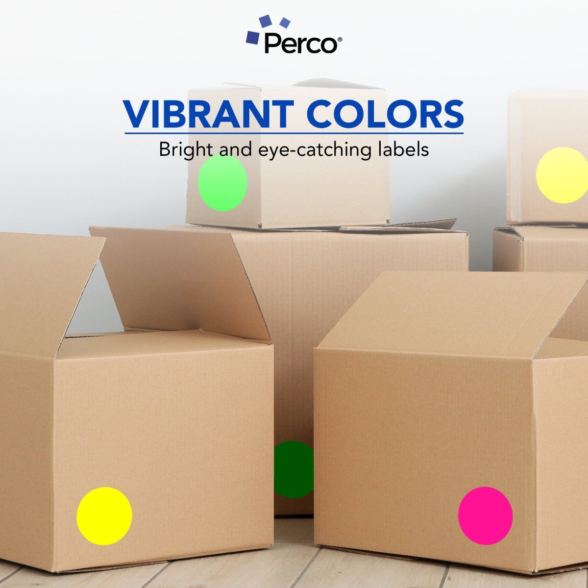 Perco Round Dot Sticker Labels - Permanent Adhesive, 0.5 to 4 Inch, 3 - Roll & 10 - Roll Packs - 4 Inch 3 Rolls