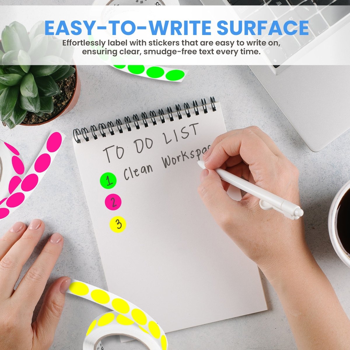 Perco Round Dot Sticker Labels - Permanent Adhesive, 0.5 to 4 Inch, 3 - Roll & 10 - Roll Packs - 1 Inch 10 Rolls