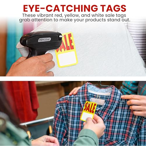 Perco Sale Price Tags Unstrung - Compatible with compatible_with_product_page | Color: Yellow | Quantity: 1,000 Tags | Adhesive: global.AdhesiveType | SKU: PL-SALEPAPERTAG-UNSTRUNG | - shop_