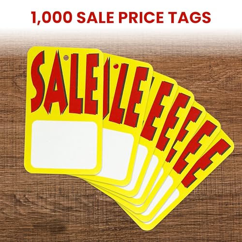 Perco Sale Price Tags Unstrung - Compatible with compatible_with_product_page | Color: Yellow | Quantity: 1,000 Tags | Adhesive: global.AdhesiveType | SKU: PL-SALEPAPERTAG-UNSTRUNG | - shop_
