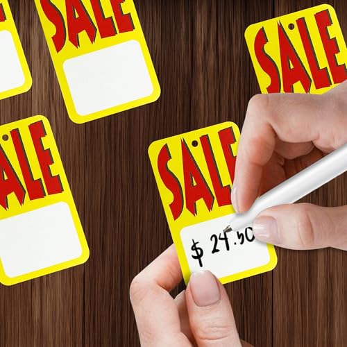 Perco Sale Price Tags Unstrung - Compatible with compatible_with_product_page | Color: Yellow | Quantity: 1,000 Tags | Adhesive: global.AdhesiveType | SKU: PL-SALEPAPERTAG-UNSTRUNG | - shop_