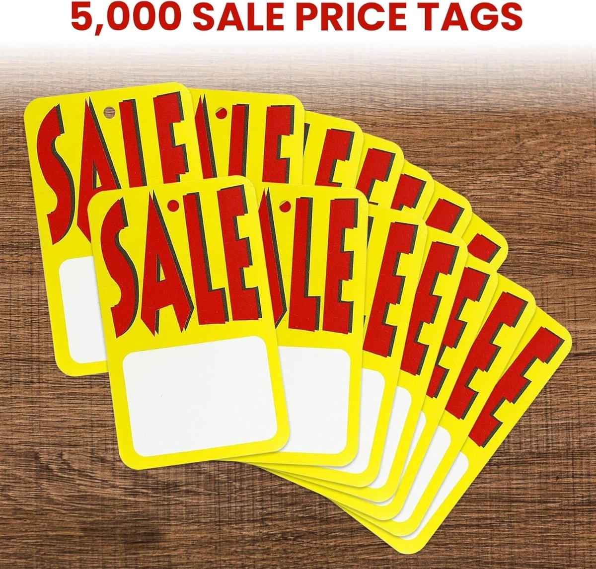 Perco Sale Price Tags Unstrung - Compatible with compatible_with_product_page | Color: Yellow | Quantity: 5,000 Tags | Adhesive: global.AdhesiveType | SKU: PL-SALEPAPERTAG-UNSTRUNG-5k.1 | - shop_