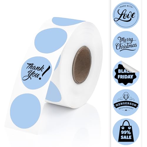 Perco Thermal Labels - Circle - Blue 1 Inch / 1 Roll / 735 Labels Total