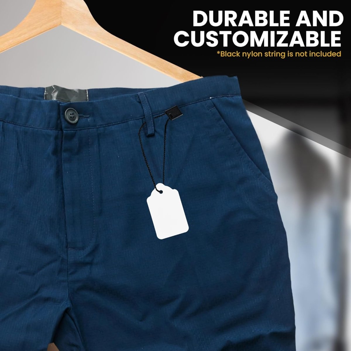 Perco White Merchandise Unstrung Tags - Compatible with compatible_with_product_page | Color: 5000 Tags | Quantity: 27x45 mm | Adhesive: global.AdhesiveType | SKU: PL-WHITEPAPERTAG-UNSTRUNG-5k | - shop_