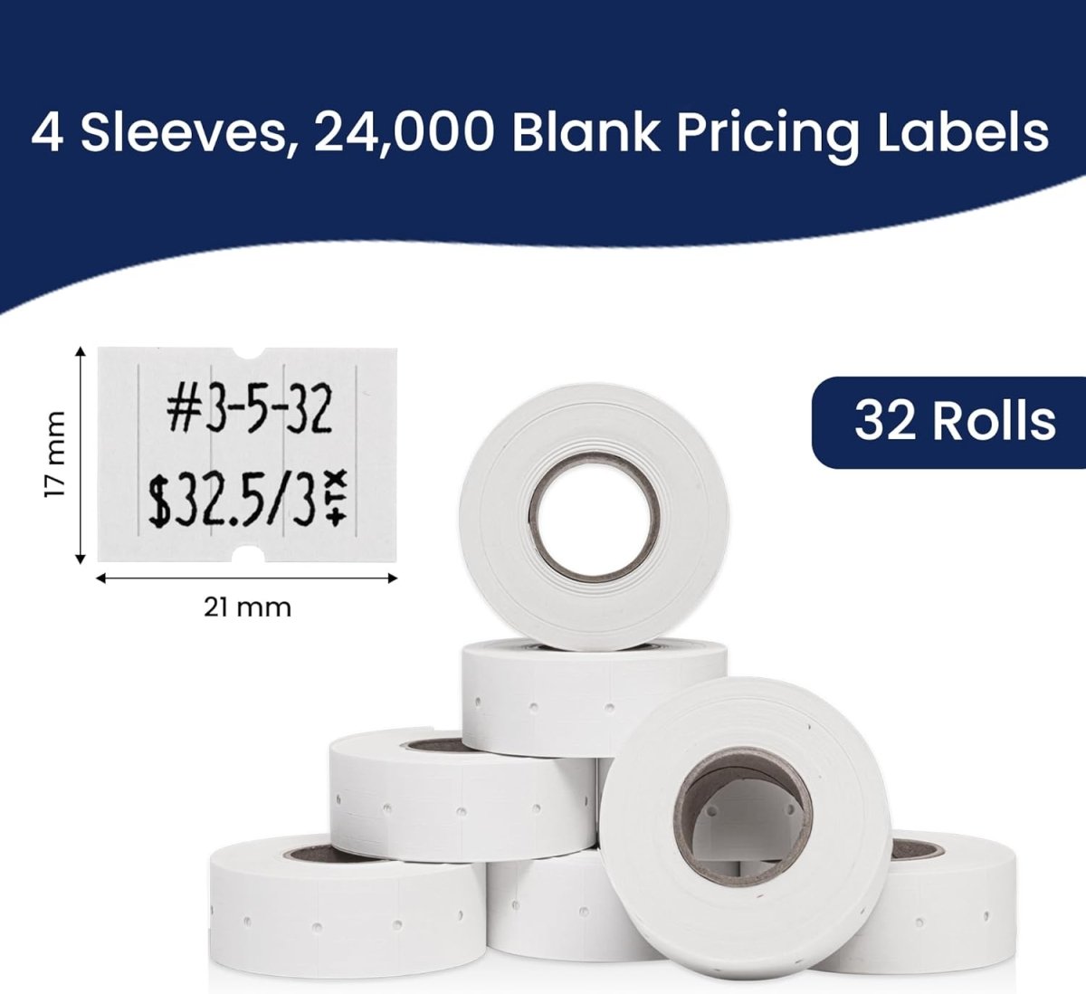 Perco Pro 2 Line Labels - Compatible with compatible_with_product_page | Color: White | Quantity: 4 Sleeves | Adhesive: global.AdhesiveType | SKU: PL-2LINE-W4S-U | - shop_