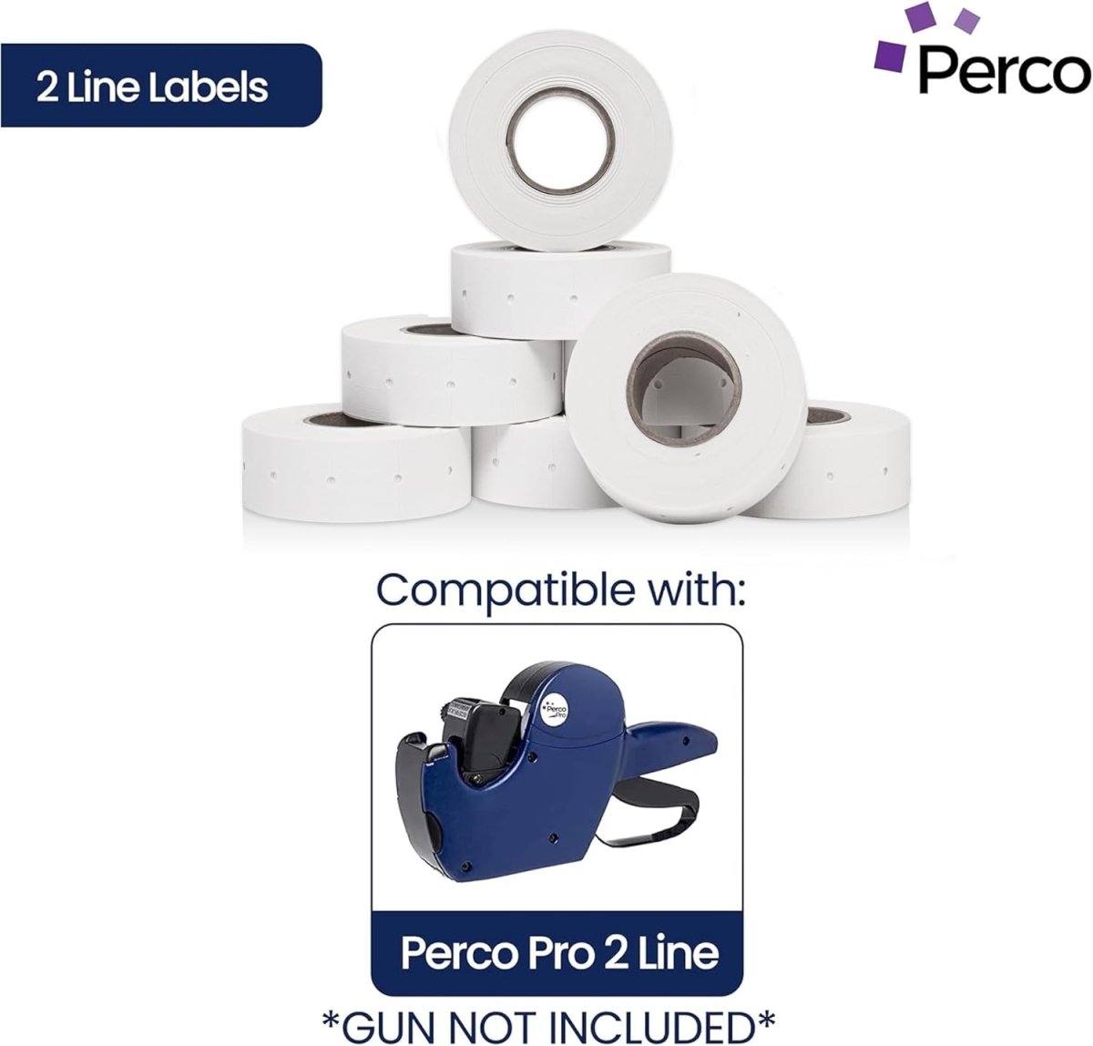 Perco Pro 2 Line Labels - Compatible with compatible_with_product_page | Color: Removable | Quantity: 10 Sleeves | Adhesive: global.AdhesiveType | SKU: PL-2-LINE-LGRA-10SLV-U | - shop_