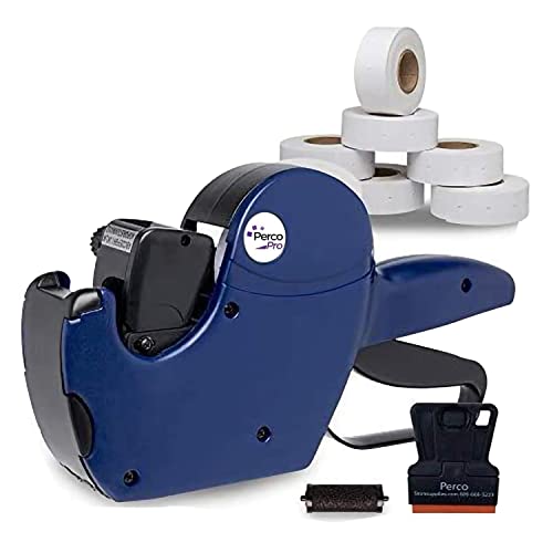 Perco Pro 1 Line Price Gun - Includes 1 Line Pricing Gun, Pre-Loaded Roll of 1,000 White Labels and Ink Roll