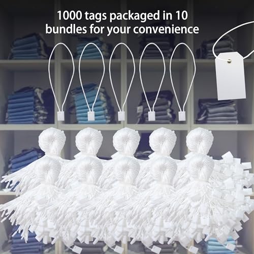 Perco 1 Hang Strings for Secure & Swift Tagging - Compatible with compatible_with_product_page | Color: White | Quantity: | Adhesive: global.AdhesiveType | SKU: hang-string-1-white-1k | - shop_