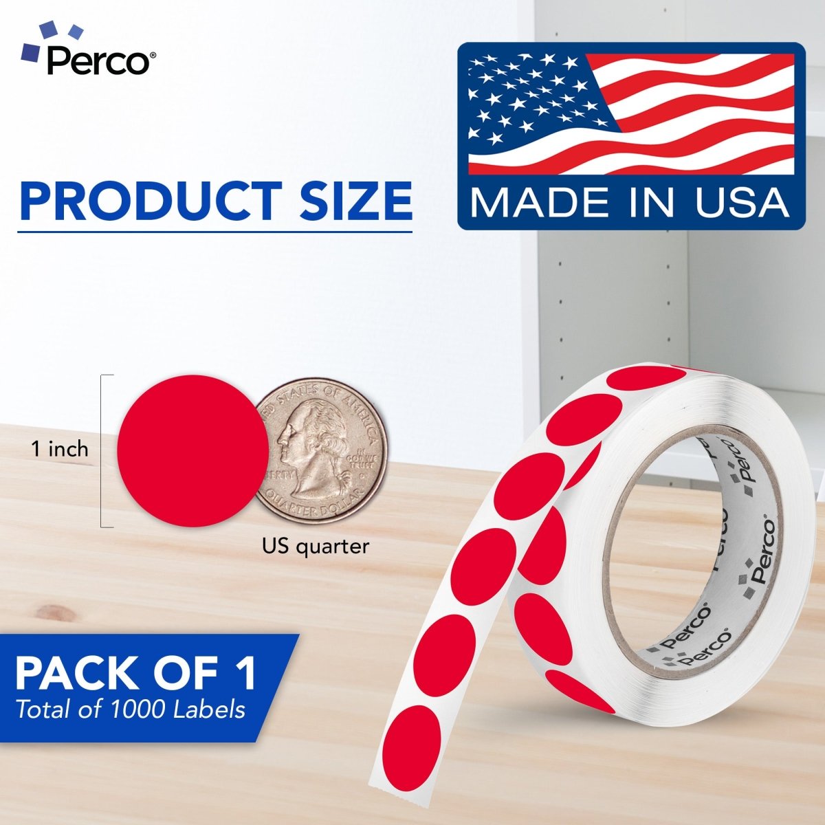 1 - Inch Round Circle Dot Sticker Labels with Strong and Permanent Adhesive - 1,000 Labels per Roll - Vibrant Colors - Store Supplies
