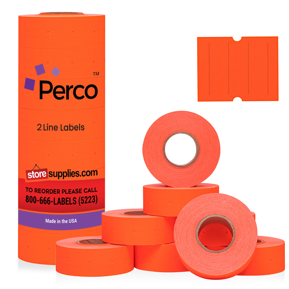 Perco 2 Line Labels - Blank Price and Date Gun Labels for Perco 2 Line Price and Date Guns - Made in USA