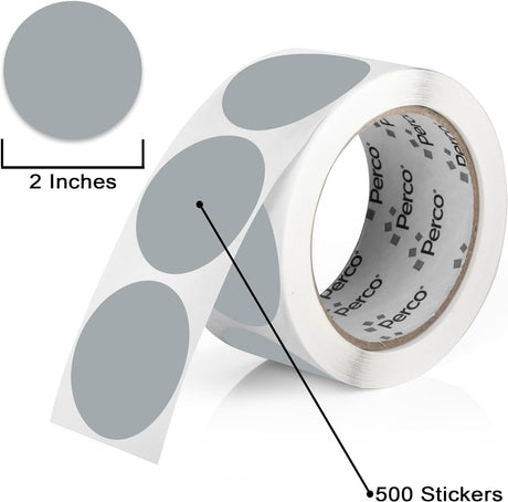 2 - Inch Round Circle Dot Sticker Labels with Strong and Permanent Adhesive - 500 Labels per Roll - Vibrant Colors - Store Supplies