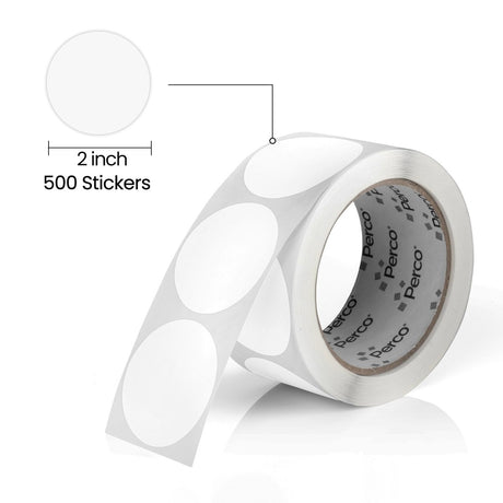 2 - Inch Round Circle Dot Sticker Labels with Strong and Permanent Adhesive - 500 Labels per Roll - Vibrant Colors - Store Supplies