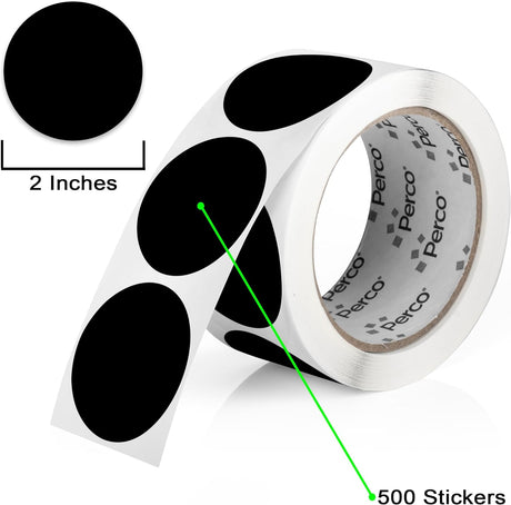 2 - Inch Round Circle Dot Sticker Labels with Strong and Permanent Adhesive - 500 Labels per Roll - Vibrant Colors - Store Supplies