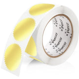2 - Inch Serrated Edge Sticker Labels - Metallic Gold 1 Roll