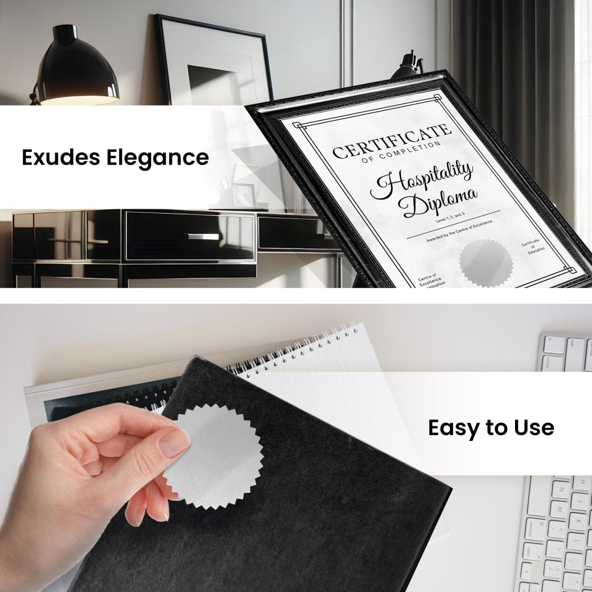 2 - Inch Serrated Edge Sticker Labels - Metallic Silver 1 Roll