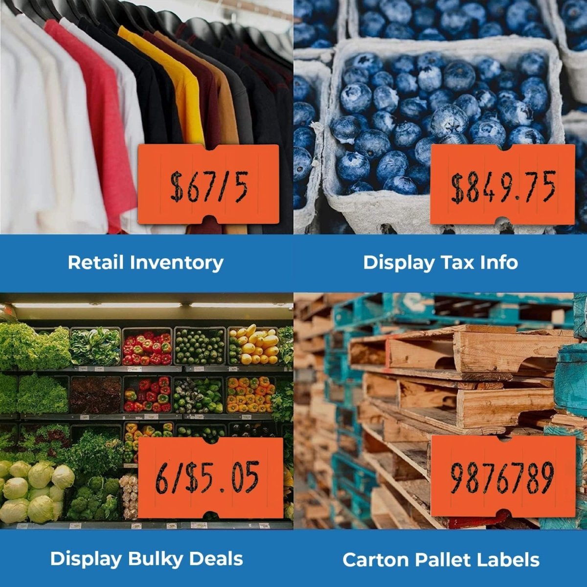 2212 Pricing Labels for Garvey 22 - 6/22 - 7/22 - 8 Price Gun - Store Supplies